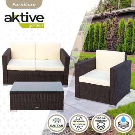 Conjunto de sofá (128x72 cm) + 2 sillones (71x72 cm) + mesa (80x50x32 cm) aktive Conjunto de sofá (128x72 cm) + 2 sillones (71x72 cm) + mesa (80x50x32 cm) aktive