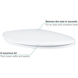 Grohe Cierre de Asiento de WC con Freno de Caída - Cerámica Bau - Blanco Alpino