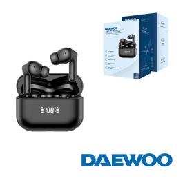 Daewoo Auriculares TWS Inalámbricos Bluetooth 5.4 Negro, Cancelación Activa de Ruido (ANC) y ENC, Pantalla Nivel de Carga, 35mAh auricular, 450mAh estuche Precio: 27.89000027. SKU: B17K8PHRTX