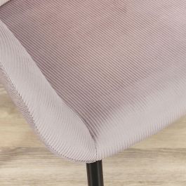 Home Deco Factory Butaca Rosa Giulia - Estilo Escandinavo, Tapizado de Terciopelo, Patas de Metal