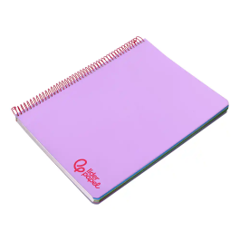 Liderpapel Cuaderno espiral A4 Wonder, tapa plástico, 120 hojas, 90gr, cuadro 5mm, banda, 4 taladros, color lila