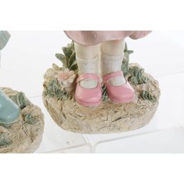 DKD Home Decor Figura Shabby Rosa Azul Resina 28 x 20 x 48.5 cm (2 Unidades)