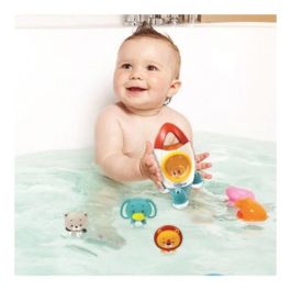 Lexibook Set de Juguete de Baño Cohetes con 3 Animales Flotantes (León, Oso, Elefante) y Chorro de Agua Giratorio Verde +18 Meses