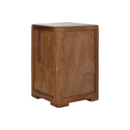 DKD Home Decor Mesita de Noche Alpino de Madera de Acacia Marrón 40x40x60 cm con 2 Cajones
