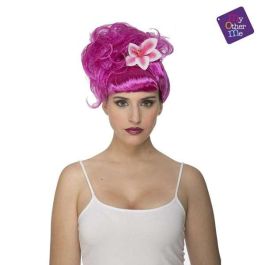 Peluca rosa con flor Peluca rosa con flor