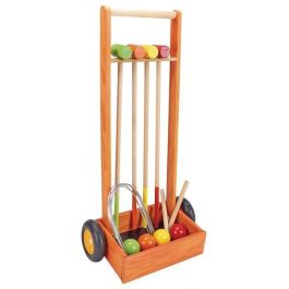 Juego de croquet de madera JEUJURA - 4 jugadores - Carro de madera