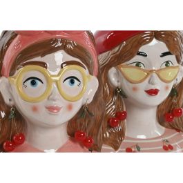 DKD Home Decor Macetero Urban Multicolor Dolomita 14.5 x 27 x 21 cm (2 Unidades)