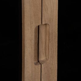 Mueble Auxiliar BURNIE Negro Natural Cristal Madera de mango 81 x 41 x 83 cm