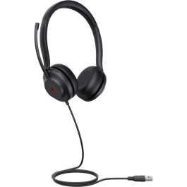 Yealink UH35 Dual Auriculares Binaurales Alámbricos USB para Oficina/Centro de Llamadas Teams con Micrófono Cancelación Ruido Negro