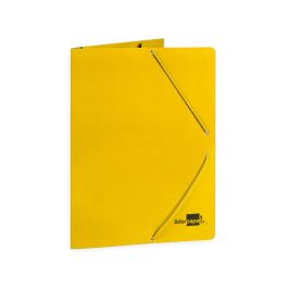 Carpeta Liderpapel Gomas Folio 3 Solapas Carton Plastificado Color Amarillo