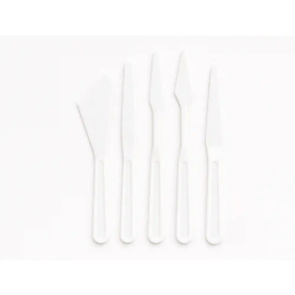 Liderpapel Espatulas para Pintura de Plástico Juego de 5 Unidades Tamaños Surtidos