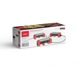 Livoo DOC310R Raclette Conectable para 2 Personas, 450W, Termostato Automático, Incluye 2 Espátulas de Madera y 2 Ollas Fondue
