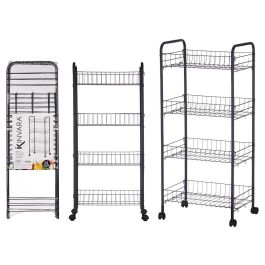 Verdulero 4 Pisos Metálico Negro con Ruedas Kinvara 26.5x82x8.5 cm (4 Unidades) Precio: 54.49999962. SKU: B1GQDYVZY9
