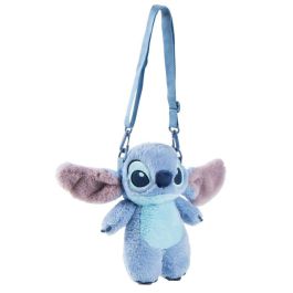 Cerdá Bolso de Peluche para Niños - Diseño Stitch Azul, Medidas 16 x 28 x 11 cm - Ideal para Edades de 3 Años en Adelante