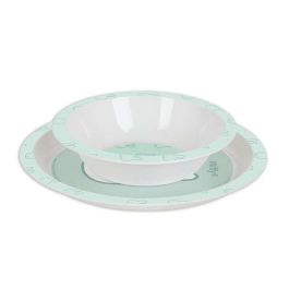 Set De Platos Cubiertos Y Vaso Safta Miffy Menta 260x260x90 mm Set De Platos Cubiertos Y Vaso Safta Miffy Menta 260x260x90 mm