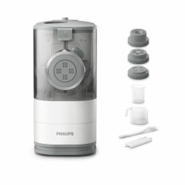 Philips HR2345/19 Máquina de Pasta Automática 450g en 18min con 4 Moldes (Espagueti, Penne, Fettuccini, Lasaña) y Recetario Blanco