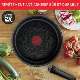 TEFAL INGENIO Juego de 4 piezas, Sartenes 22/24/28 cm + mango extraíble, Acero inoxidable, Recubrimiento antiadherente, Emotion L897S404