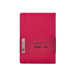 Antartik Cuaderno A5 con gomilla, tapa dura, hojas de puntos, 100 hojas, color burdeos, 80 gr FSC