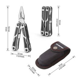 Workpro Multiherramienta 15 en 1 Acero Inoxidable Herramientas con Bloqueo Apertura Mariposa