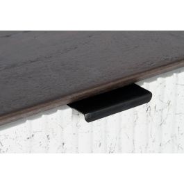 DKD Home Decor Consola Moderno Blanco Wengue Mango y Metal 2 Cajones 105 x 35 x 77 cm