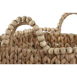 Bandeja Boho DKD Home Decor Natural 37 x 18 x 37 cm Set de 3 (2 Unidades)