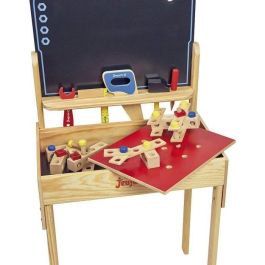 Jeujura Banco de trabajo grande de madera con accesorios de bricolaje, pizarra, almacenamiento y 93 cm de altura, para niños +3 años Jeujura Banco de trabajo grande de madera con accesorios de bricolaje, pizarra, almacenamiento y 93 cm de altura, para niños +3 años