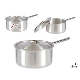 Kinvara Cazo de Aluminio con Tapa, Plata, 24 cm, 5 L, Apto para Gas y Horno (Set de 10) Precio: 104.49999956. SKU: S3609475