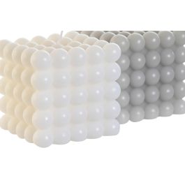 DKD Home Decor Vela Urban Esférica Gris y Blanco, 9x9x9 cm, 65 Horas de Duración, Pack 6 Unidades Surtido Aleatorio
