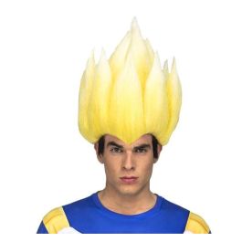 My Other Me Peluca Sayan Vegeta para Adulto Talla Única Amarillo 100% Poliéster