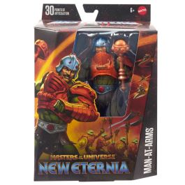 Mattel Man-At-Arms New Eternia Masters of the Universe Figura articulada 17.7cm con accesorios y cabezas intercambiables