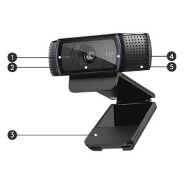 Logitech Webcam C920 Negra Full HD 1080p Video Grabacion