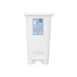 Papelera con Pedal ABK-142 2 Blanco Plástico 25 L (6 Unidades)