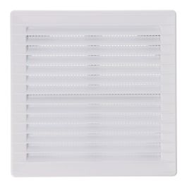 Rejilla ventilación cuadrada empotrable ajustable ø 80-150 con mosquitera 170x170x11,5mm abs blanca