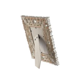 DKD Home Decor Marco Foto 10X15 Blanco Natural Mango Cristal 2 Unidades 21 x 26 x 2 cm