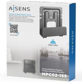 AISENS - SOPORTE UNIVERSAL DE PARED PARA MINI PC, ROUTER, NEGRO