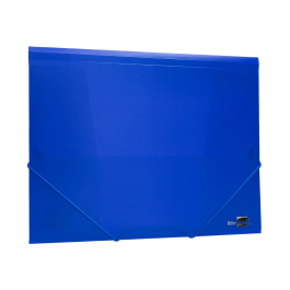 Liderpapel Carpeta Gomas Tres Solapas Polipropileno DIN A4 Color Azul Translucido