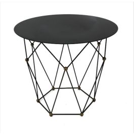 DKD Home Decor Mesita Auxiliar Estilo Loft en Metal y Cristal, Colores Negro y Dorado, Dimensiones 70x70x60 cm (Ancho x Largo x Alto) Precio: 99.50000005. SKU: S3023004