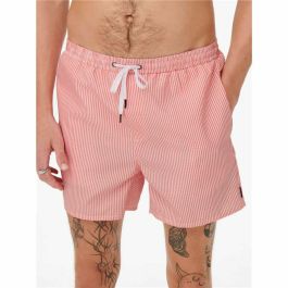 Bañador Hombre Only & Sons Onsted Stripe Seersucker Rosa 28