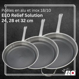 Elo Juego 3 Sartenes Inducción Relief Solutions Acero Inoxidable 18/10 ELODUR Select Antiadherente Ø 24-28-32 cm AAARP57200
