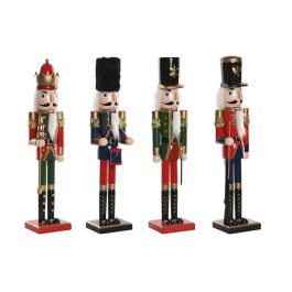 DKD Home Decor Figura Navidad Tradicional Multicolor Madera 60 cm Alto 4 Unidades Surtidas