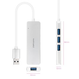 Hub USB NANOCABLE Plateado