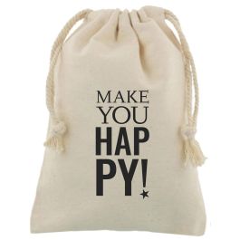 Party Time Bolsa Party Time 23x34 cm Bolsa de Algodón Reutilizable Ecológica con Cierre de Cuerda para Regalos