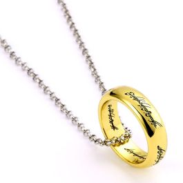 THE CARAT SHOP Colgante Anillo El Señor de los Anillos, Inspirado en la película, Cadena 62 cm, Aleación de zinc/Poliéster