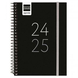 Agenda Finocam Negro 1/8 12 x 16,4 cm 2024-2025