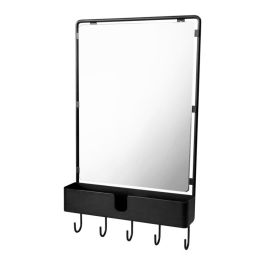 DKD Home Decor Espejo Loft Negro de Metal con Perchero – Medidas: 72 cm Alto, 40 cm Ancho, 9 cm Fondo – Peso 4.25 kg Precio: 29.30862. SKU: S3016234