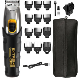Wahl 09893-0440 Cortabarbas Expreme Grip con Agarre de Silicona y Cuchillas de Precisión, 0.5-9mm