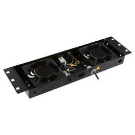 Lanview Ventilador con Termostato Analógico Integrado y 2 Unidades, Modelo Logon RAF115BL, Negro RAL9005, Enchufe Reino Unido