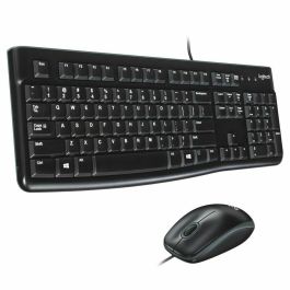 Logitech Teclado y Mouse Óptico MK120 con Cable USB, Resistente a Salpicaduras y Teclas Silenciosas para Escritura Cómoda