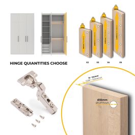 Emuca Lote de 20 bisagras supercodo X91 con cierre suave y suplemento recto para atornillar, Altura 1, Acero, Niquelado
