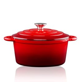 Alpina Cacerola Roja Hierro Fundido Esmaltado 3,8 Litros Ø24x11,8cm. Apta para Inducción, Horno y Lavavajillas. Precio: 55.50000049. SKU: B1GWYPGST8